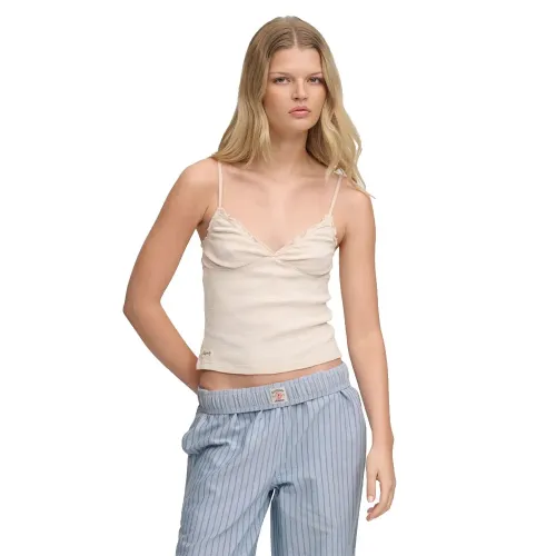 슈퍼드라이 Athletic 에센셜 V Neck Waffle Cami 나시 상의 143124428