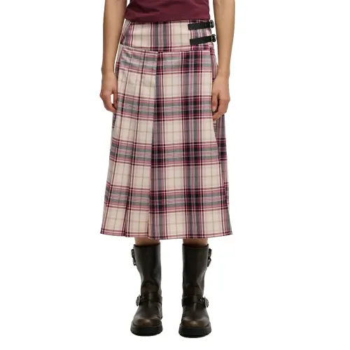 슈퍼드라이 Check Pleated 미디 스커트 143124437