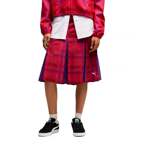 푸마 T7 Pleated Tartan 우븐 미디 스커트 143158388
