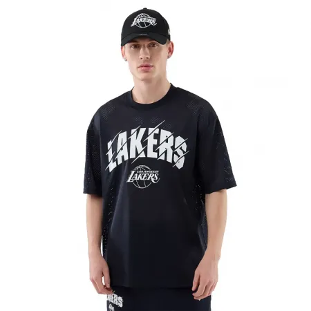 뉴에라 NBA 코어 플러스 오버사이즈 메쉬 LA 레이커스 반팔 티셔츠 143170333