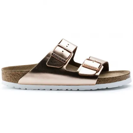 버켄스탁 애리조나 소프트 Footbed 내추럴 레더 Narrow 샌들 143172617