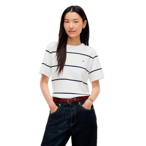 타미힐피거 Interlock Boxy Fit 반팔 티셔츠 143267824