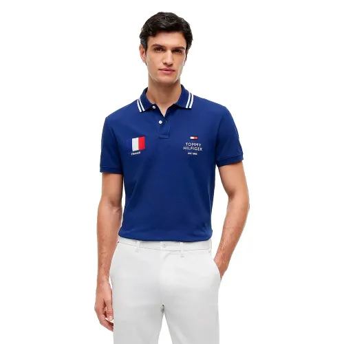 타미힐피거 스탠다드 컨트리 France 레귤러 Fit 반팔 폴로 셔츠 143321575