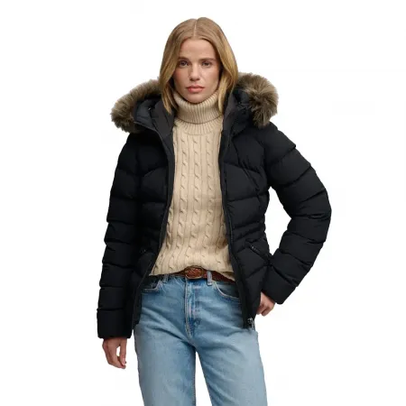 슈퍼드라이 Faux Fur Fuji 패디드 자켓 143323860