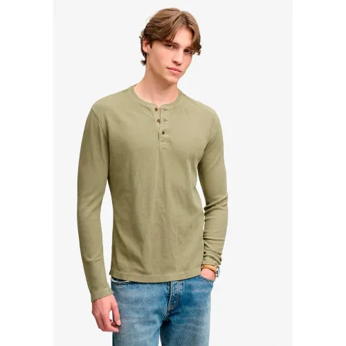 슈퍼드라이 와플 롱 Sleeve Henley 스웨터 143324345