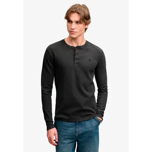 슈퍼드라이 와플 롱 Sleeve Henley 스웨터 143324347