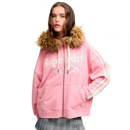 슈퍼드라이 빈티지 Fur Applique 풀지퍼 스웨터 143598891
