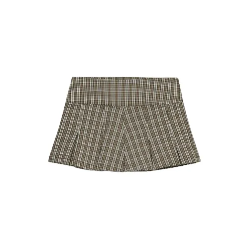 슈퍼드라이 로고 Pleated 체크 미니스커트 143646176