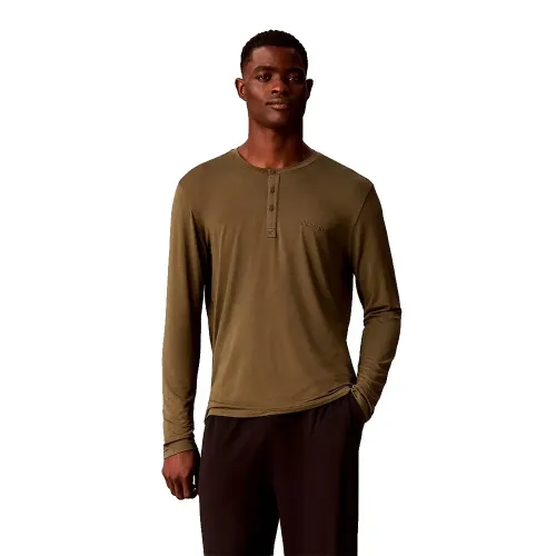 캘빈클라인 울트라 소프트 Modal Henley 긴팔 파자마 티셔츠 143682823