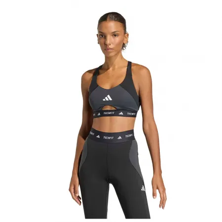 아디다스 Techfit Workout Color Block 미디엄 임팩트 스포츠 브라 2142696784
