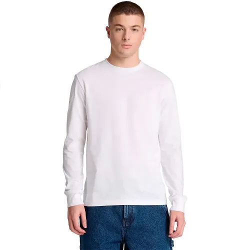 팀버랜드 Dunstan River Tree Embroidered 슬림 긴팔 티셔츠 2143338898