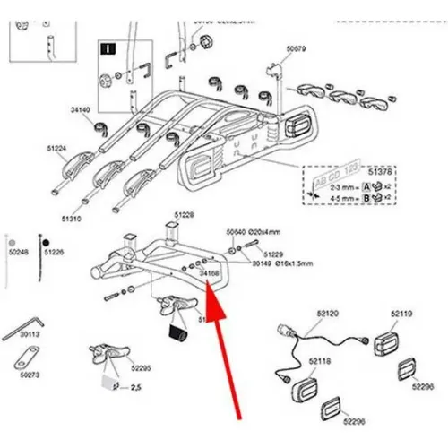 툴레 Bolt M8 34168 9101/01/02/07/08 예비 부품 3136934478