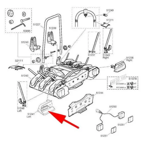 툴레 레프트 Lamp Frame 51241 EuroWay 920 예비 부품 3136934588