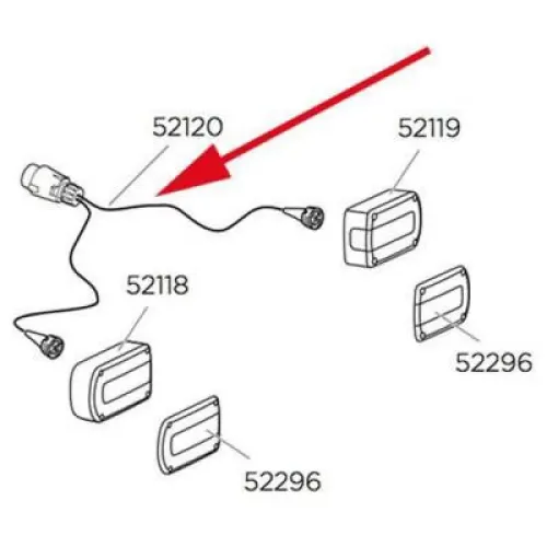 툴레 케이블 Set 미니point 7 Pin 1400 mm 52120 예비 부품 3136934605