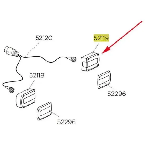 툴레 라이트 Lamp Minipoint 7 Pin 52119 Euro라이드/Euro파워/EuroWay G2 예비 부품 3136934618