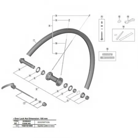시마노 RS700 C30 튜블리스 프론트 스포크 3137149731