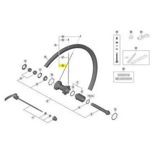 시마노 RS700 C30 튜블리스 뒤쪽 왼쪽 스포크 3137149734