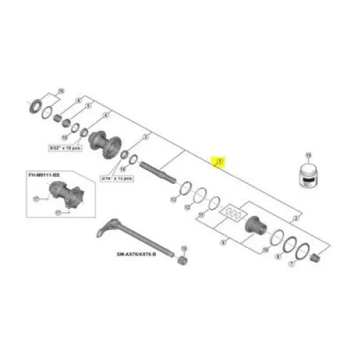 시마노 FH-M9111 허브 축 3137233087