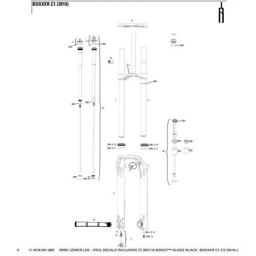 락샥 BoXXer C1 2019+ 27in Boost Ultimate 포크 로워 3137383759
