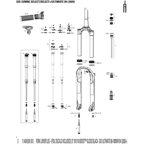 락샥 B4 80-100 mm 27in Boost Ultimate 포크 로워 3137383764
