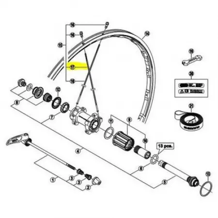 시마노 R9100 C24 CL Rear Right 스포크 3137552056