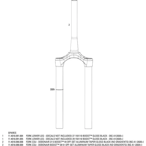 락샥 35 51 Offset 크라운/스티어러/업튜브 어셈블리 포크 3137601979