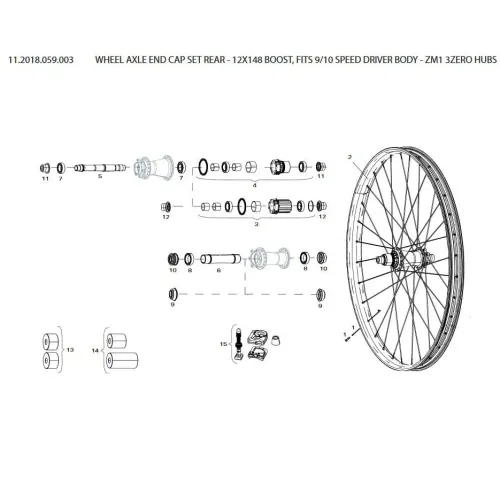 스램 End Cap Set 9-10s Driver Body Rear 커버 캡 3137670888