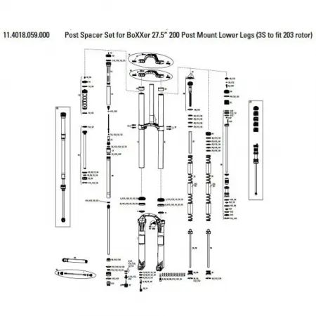 락샥 Boxxer 27.5in 200 mm Post Mount 스페이서 3137782236
