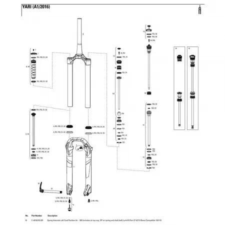 락샥 Yari/Lyrik 27.5in 180 mm Dual Position Air Left 봄의 내부 3137782292