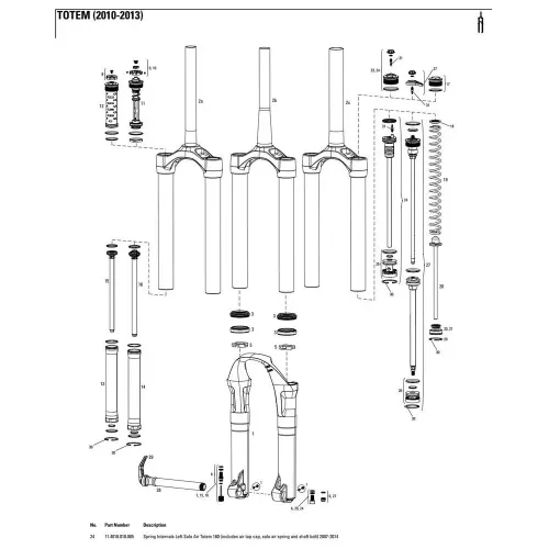락샥 Totem 180 mm Solo Air Left Spring 내부 3137782319