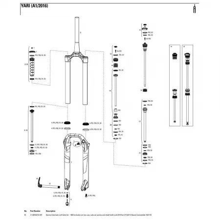 락샥 Lyrik/Yari 27.5in 180 mm Solo Air Left 봄의 내부 3137782472