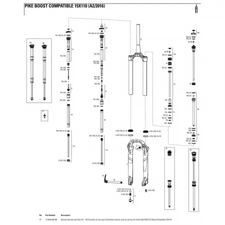 락샥 Pike 27.5in 120 mm Boost Solo Air Left 봄의 내부 3137782474