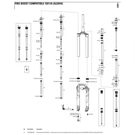 락샥 Pike 27.5in 140 mm Boost Solo Air Left 봄의 내부 3137782476