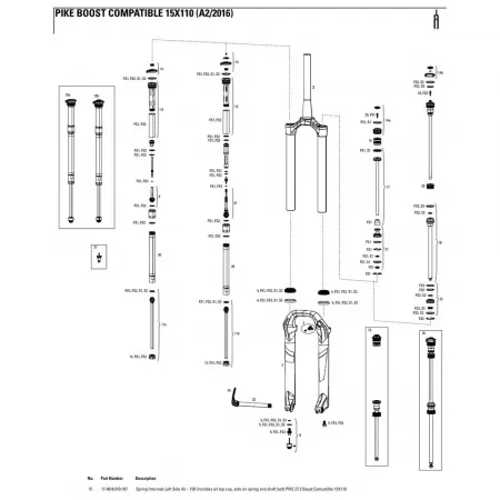 락샥 Pike 27.5in 150 mm Boost Solo Air Left 봄의 내부 3137782477