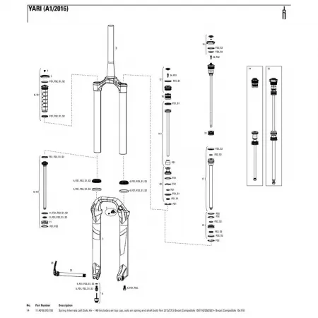 락샥 Yari 140 mm Solo Air Boost Left 봄의 내부 3137782486