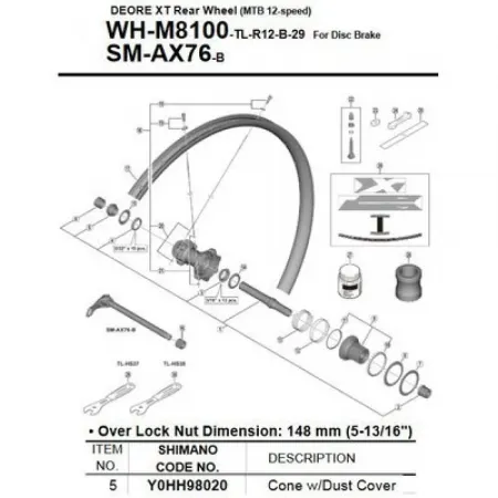 시마노 WH-M8100 Left 잠금 너트 3137973934