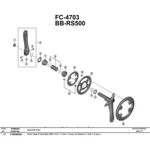시마노 Tiagra 4703 체인링 나사 세트 4 단위 3137974024