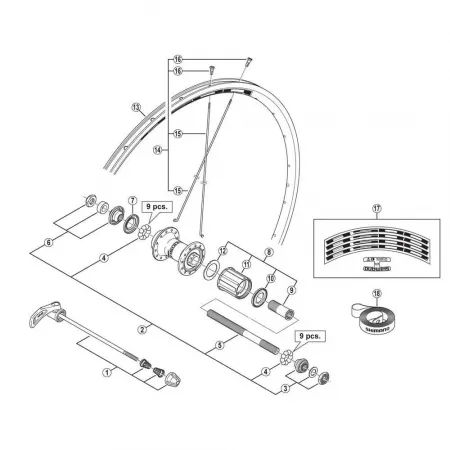 시마노 WH-R501 Right 잠금 너트 3137974438