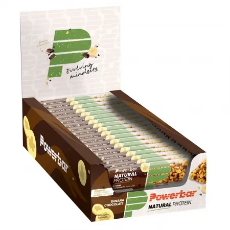파워바 Natural Vegan 단백질 바 상자 초콜릿&바나나 40g 18 단위 3139987900