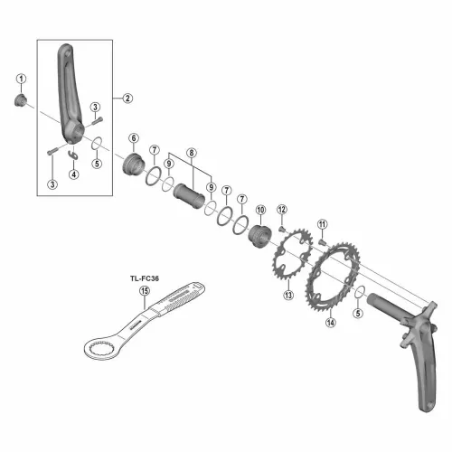 시마노 Deore FC-M5100-2/FC-M5100-B2 BCD 96 체인링 3140819152