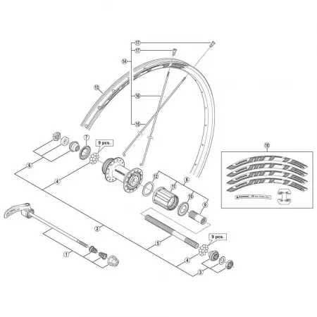 시마노 WH-RS10-R Right 잠금 너트 3140819187
