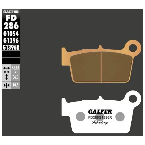 GALFER FD286-G1396R 소결 디스크 브레이크 패드 3142309731