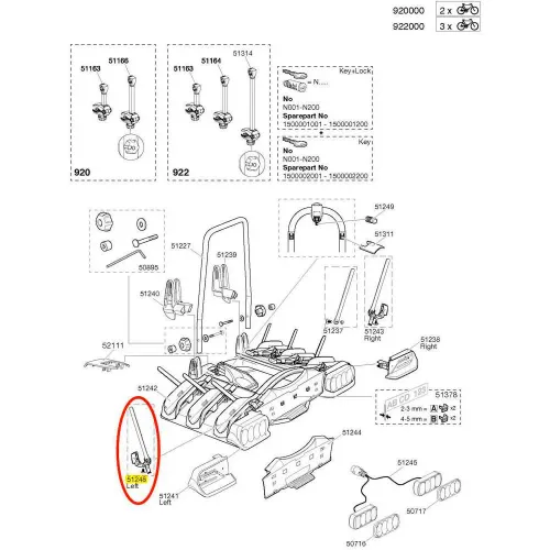 툴레 Euroway G2 921 레프트 스트랩 3143234652