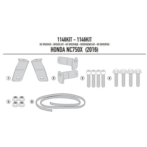 기비 PLX1146/PL1146/PL1146CAM/TST1146 혼다 NC750 S/X 피팅 키트 4138007928