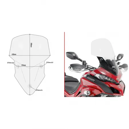 기비 D7406ST 두카티 Multistrada 950/1200/1260&Multistrada 950 S 앞유리 4138008244