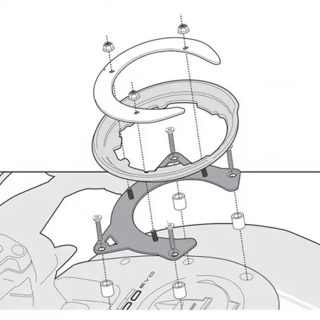 기비 두카티 Monster 696/796/1100&Monster 1100 Evo 오토바이 탱크 가방 링 4138044005