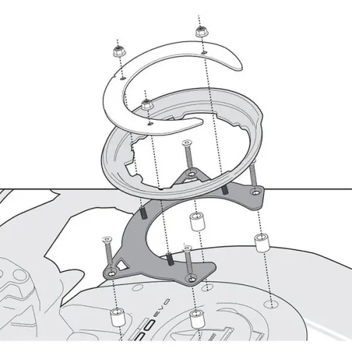 기비 두카티 Monster 696/796/1100&Monster 1100 Evo 오토바이 탱크 가방 링 4138044005