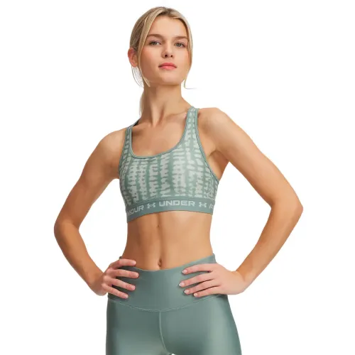 언더아머 Crossback Print 스포츠 탑 중간 지지력 6141496431