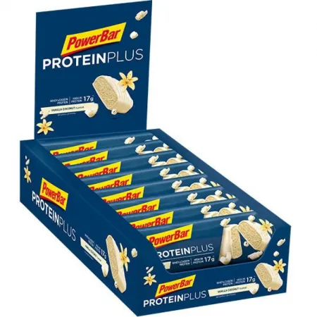 파워바 Plus 30% 단백질 바 상자 바닐라&코코넛 55g 15 단위 758778