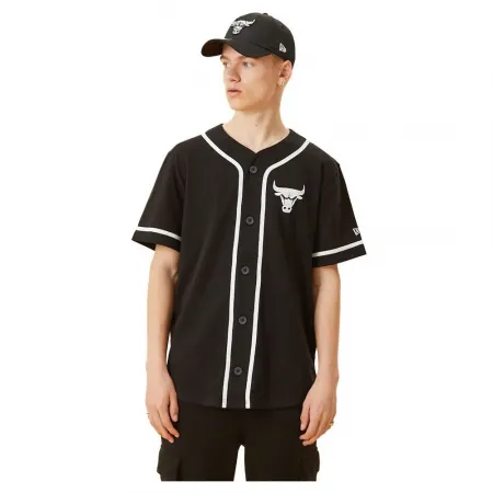 NEW ERA Distressed Logo Button Up Chicago Bulls 반팔 티셔츠 9138773973